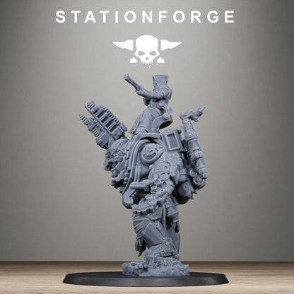 Tech Priests Scavenger Beast Controllers, proxy miniature, monster, 28mm heroic scale unpainted resin, view 4