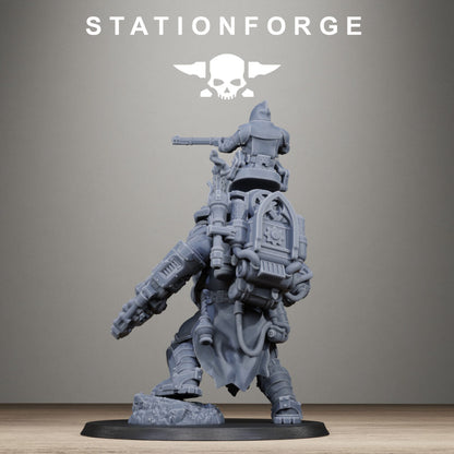 Tech Priests Scavenger Beast Controllers, proxy miniature, monster, 28mm heroic scale unpainted resin, view 5