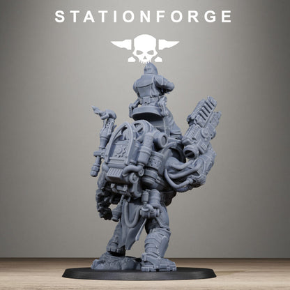 Tech Priests Scavenger Beast Controllers, proxy miniature, monster, 28mm heroic scale unpainted resin, view 6