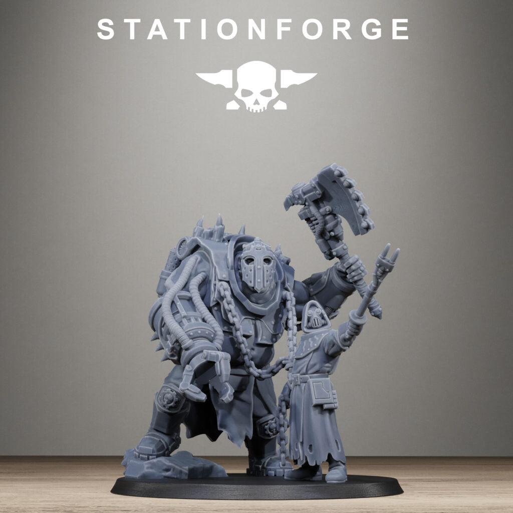 Tech Priests Scavenger Beast Controllers, proxy miniature, monster, 28mm heroic scale unpainted resin, view 8