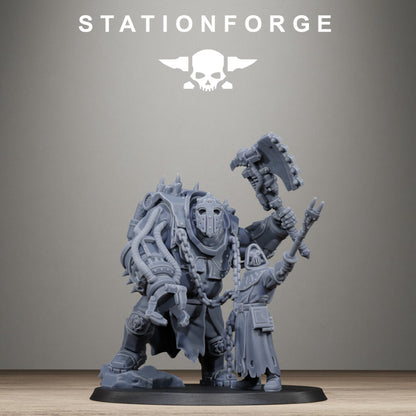 Tech Priests Scavenger Beast Controllers, proxy miniature, monster, 28mm heroic scale unpainted resin, view 8