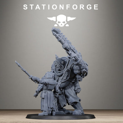 Tech Priests Scavenger Beast Controllers, proxy miniature, monster, 28mm heroic scale unpainted resin, view 9
