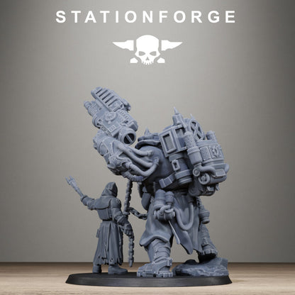 Tech Priests Scavenger Beast Controllers, proxy miniature, monster, 28mm heroic scale unpainted resin, view 10