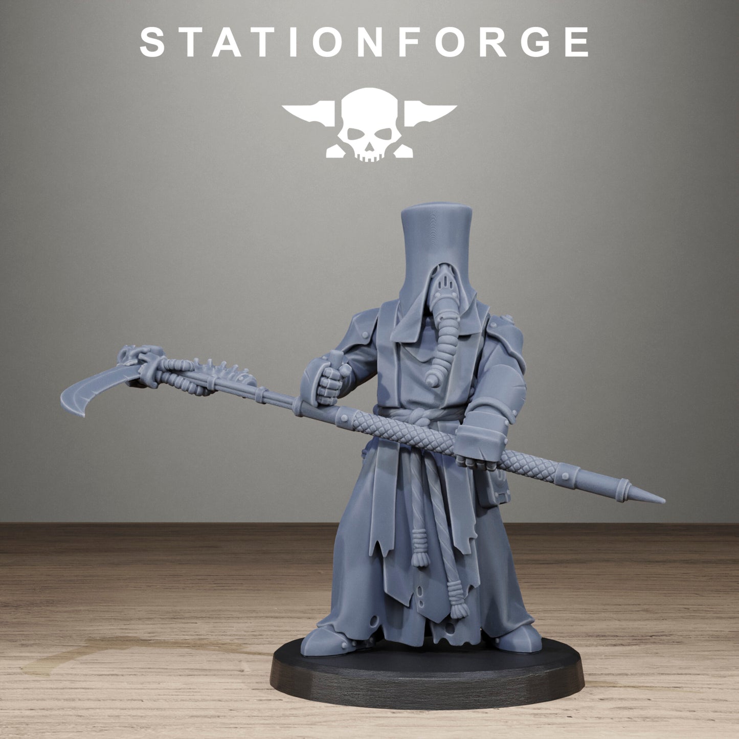 Tech Priests Scavenger Blade Preachers, proxy miniature, 28mm heroic scale unpainted resin, view 7