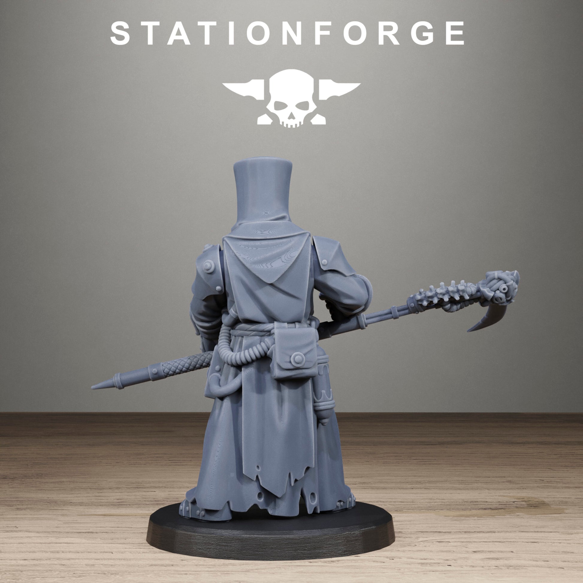 Tech Priests Scavenger Blade Preachers, proxy miniature, 28mm heroic scale unpainted resin, view 8