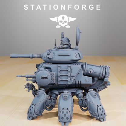 Tech Priests Scavenger Tank, proxy miniature, 28mm heroic scale unpainted resin, view 2