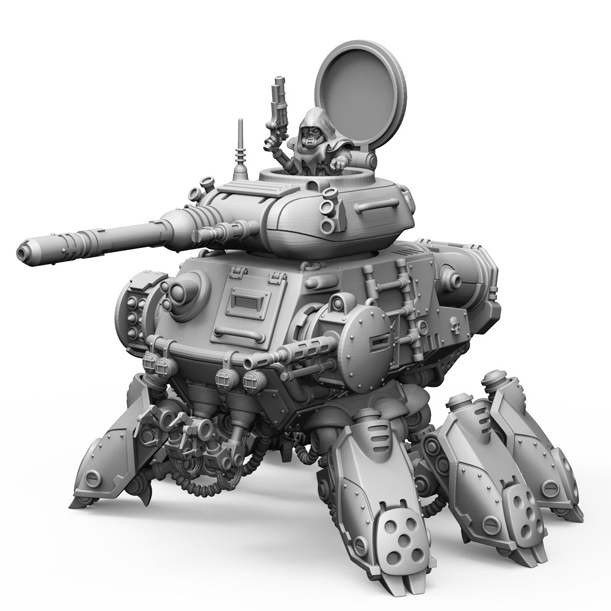 Tech Priests Scavenger Tank, proxy miniature, 28mm heroic scale unpainted resin, view 5