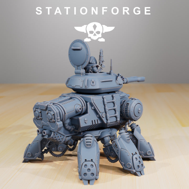 Tech Priests Scavenger Tank Commander, proxy miniature, character, 28mm heroic scale unpainted resin, view 4
