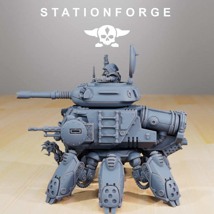 Tech Priests Scavenger Tank Commander, proxy miniature, character, 28mm heroic scale unpainted resin, view 5