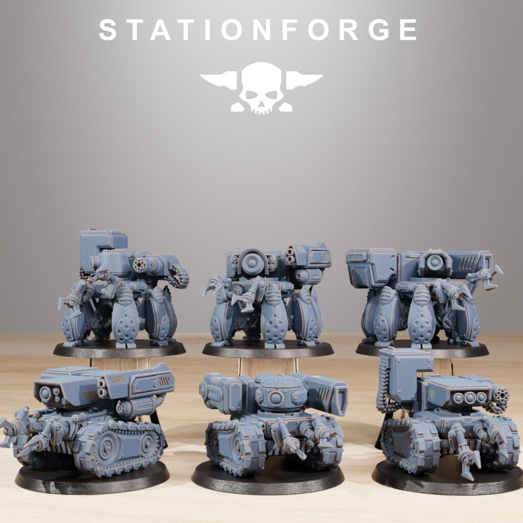 Tech Priests Scavenger Volatiles Reborn (6 Units), proxy miniature, squad, 28mm heroic scale unpainted resin, view 2