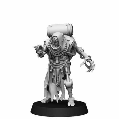 Tech Priests Scavenger Wanderer, proxy miniature, 28mm heroic scale unpainted resin, view 3