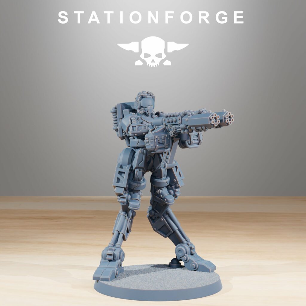 Tech Priests Scavenger Wayfarers V1 (5 Units), proxy miniature, squad, 28mm heroic scale unpainted resin, view 3