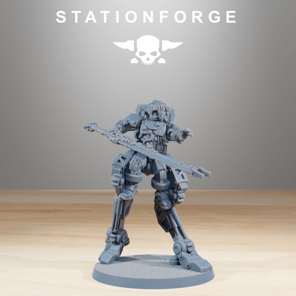 Tech Priests Scavenger Wayfarers V1 (5 Units), proxy miniature, squad, 28mm heroic scale unpainted resin, view 4