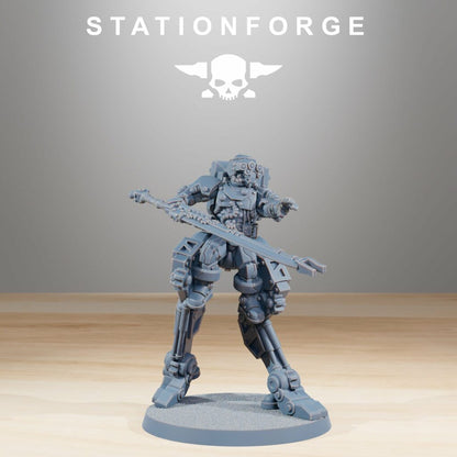 Tech Priests Scavenger Wayfarers V1 (5 Units), proxy miniature, squad, 28mm heroic scale unpainted resin, view 4