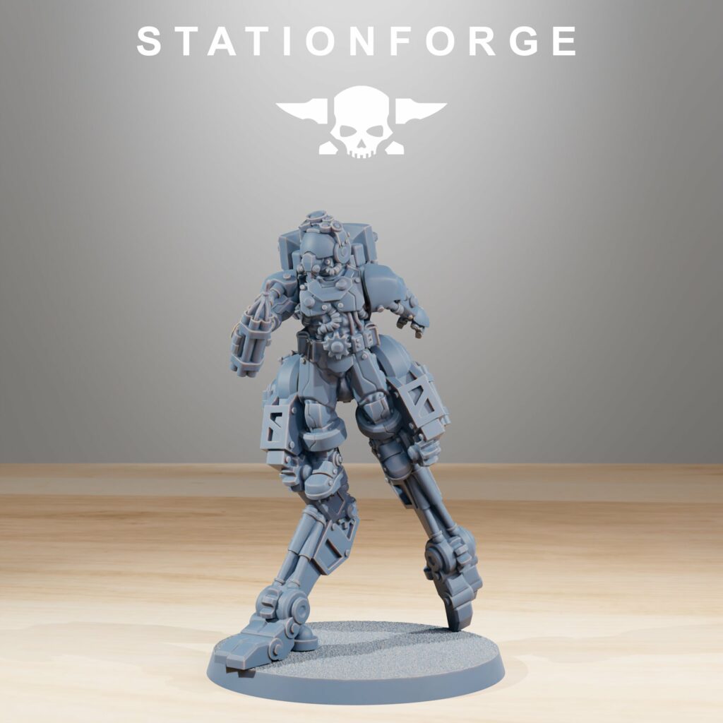 Tech Priests Scavenger Wayfarers V1 (5 Units), proxy miniature, squad, 28mm heroic scale unpainted resin, view 7