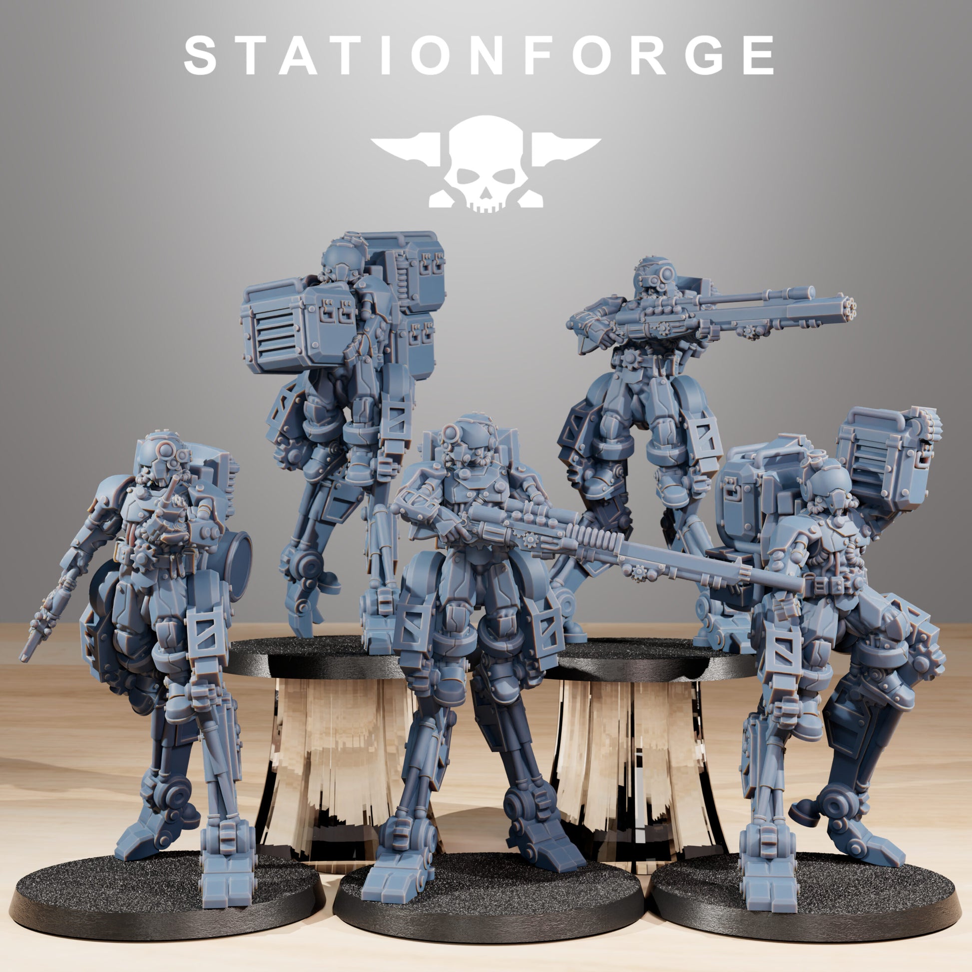 Tech Priests Scavenger Wayfarers V2 (5 Units), proxy miniature, squad, 28mm heroic scale unpainted resin, view 2