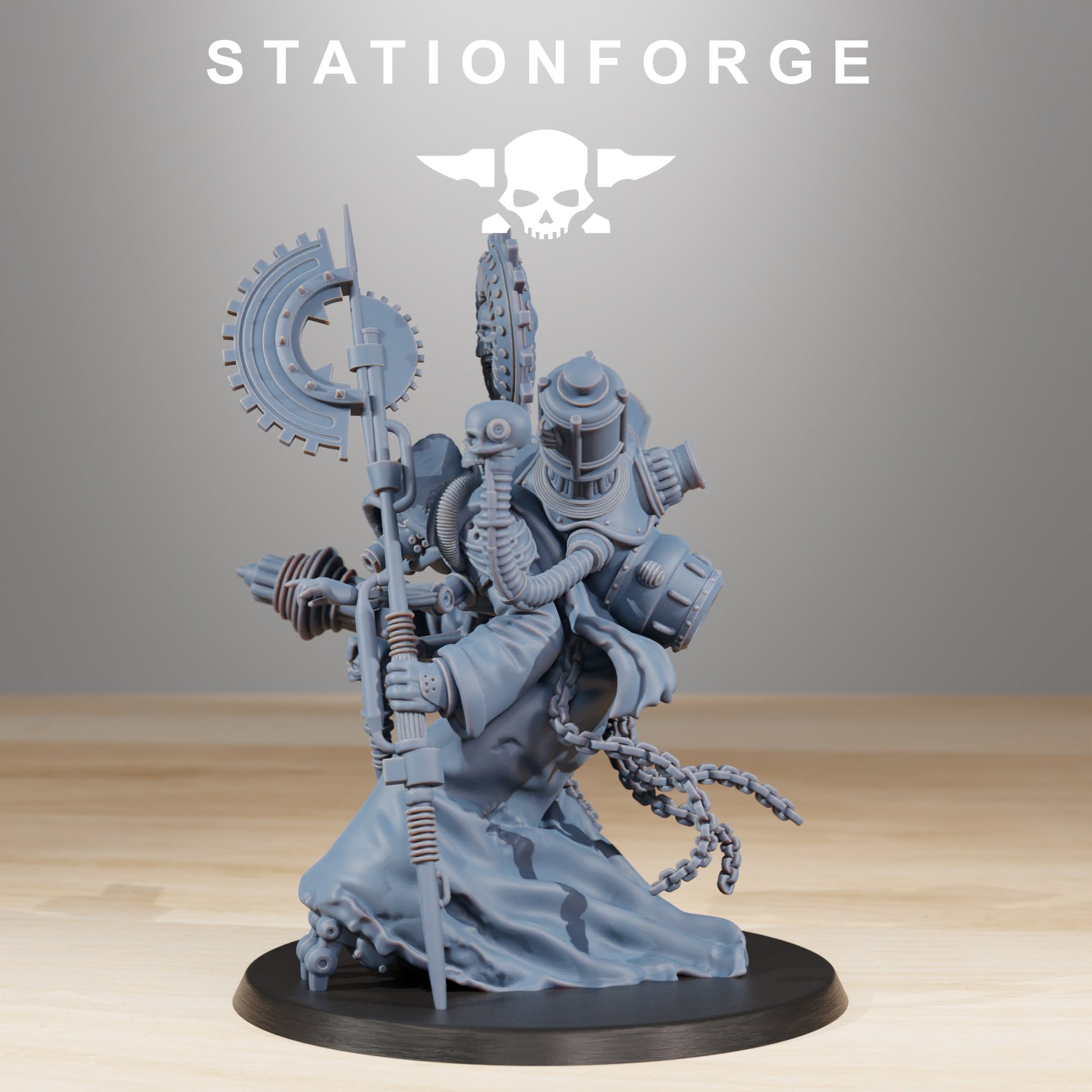 Tech Priests Scavenger Cultist And Seer (2 Units), proxy miniature, 28mm heroic scale unpainted resin, view 5