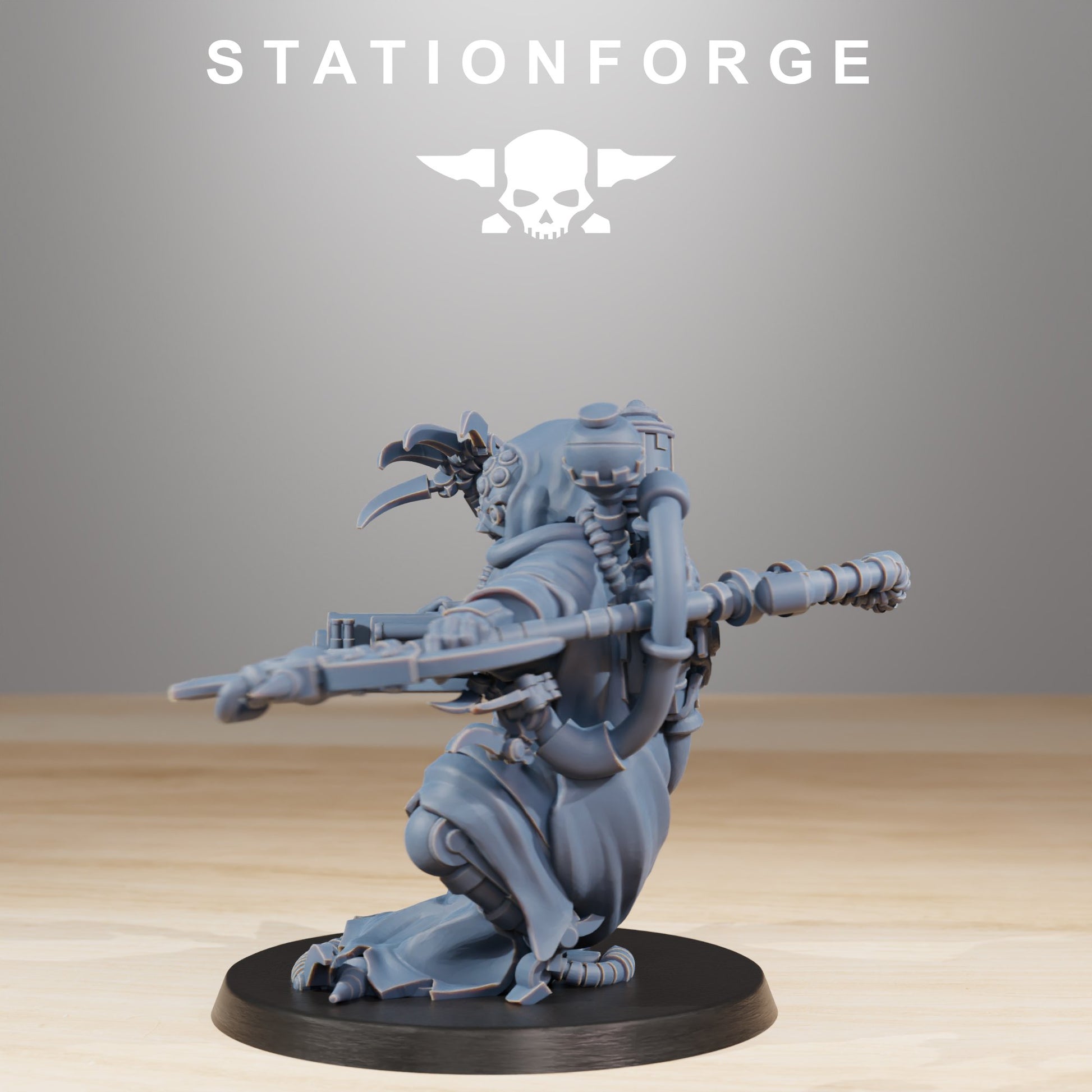 Tech Priests Scavenger Cultist And Seer (2 Units), proxy miniature, 28mm heroic scale unpainted resin, view 9
