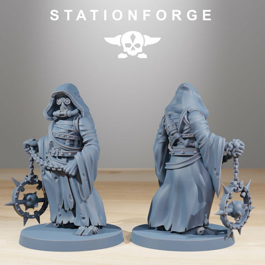 Tech Priests Scavenger Cultist With Censer, proxy miniature, 28mm heroic scale unpainted resin