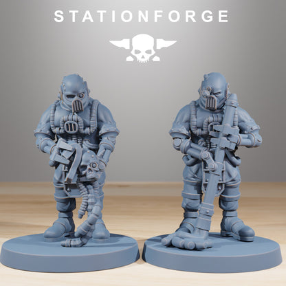 Tech Priests Scavenger Cyborgs (10 Units), proxy miniature, squad, 28mm heroic scale unpainted resin, view 3