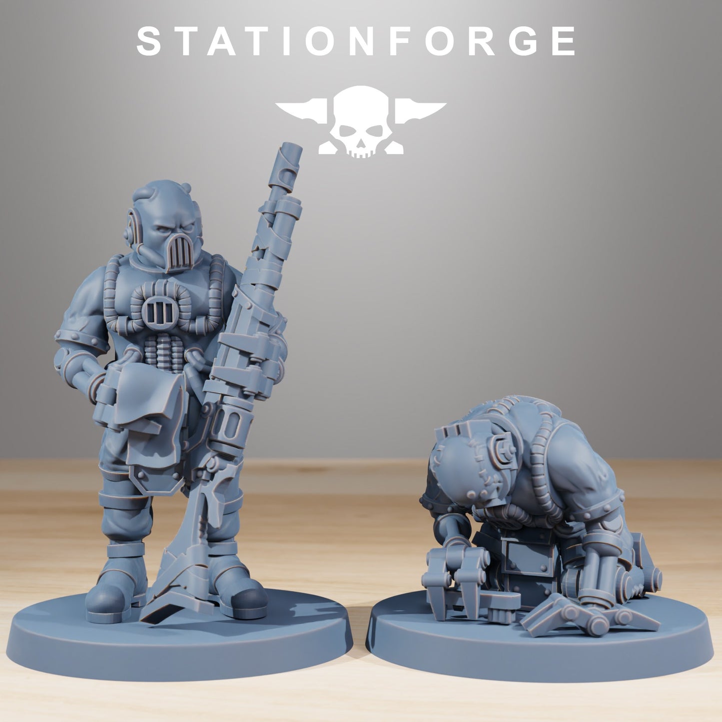 Tech Priests Scavenger Cyborgs (10 Units), proxy miniature, squad, 28mm heroic scale unpainted resin, view 5
