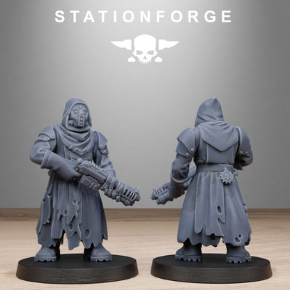 Tech Priests Scavenger Executioners, proxy miniature, 28mm heroic scale unpainted resin, view 5