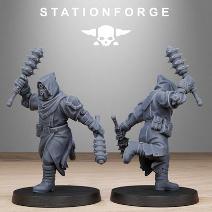 Tech Priests Scavenger Executioners, proxy miniature, 28mm heroic scale unpainted resin, view 6