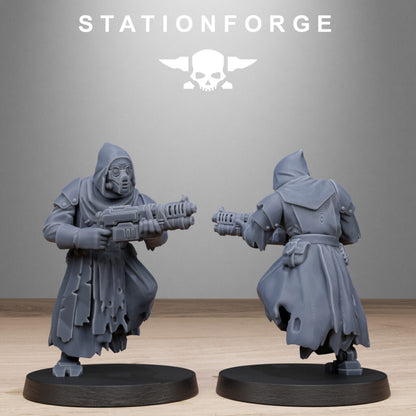 Tech Priests Scavenger Executioners, proxy miniature, 28mm heroic scale unpainted resin, view 8