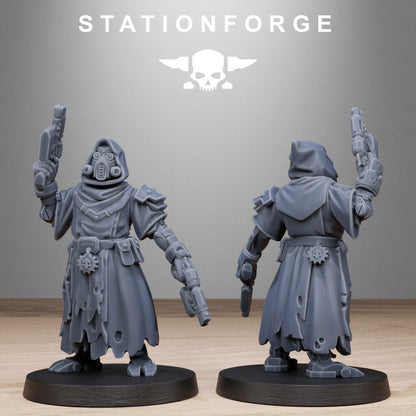 Tech Priests Scavenger Executioners, proxy miniature, 28mm heroic scale unpainted resin, view 9