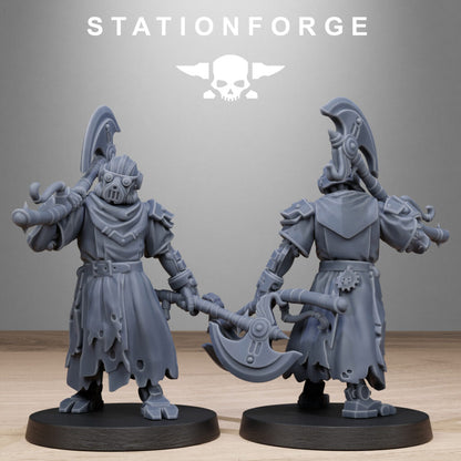 Tech Priests Scavenger Executioners, proxy miniature, 28mm heroic scale unpainted resin, view 10