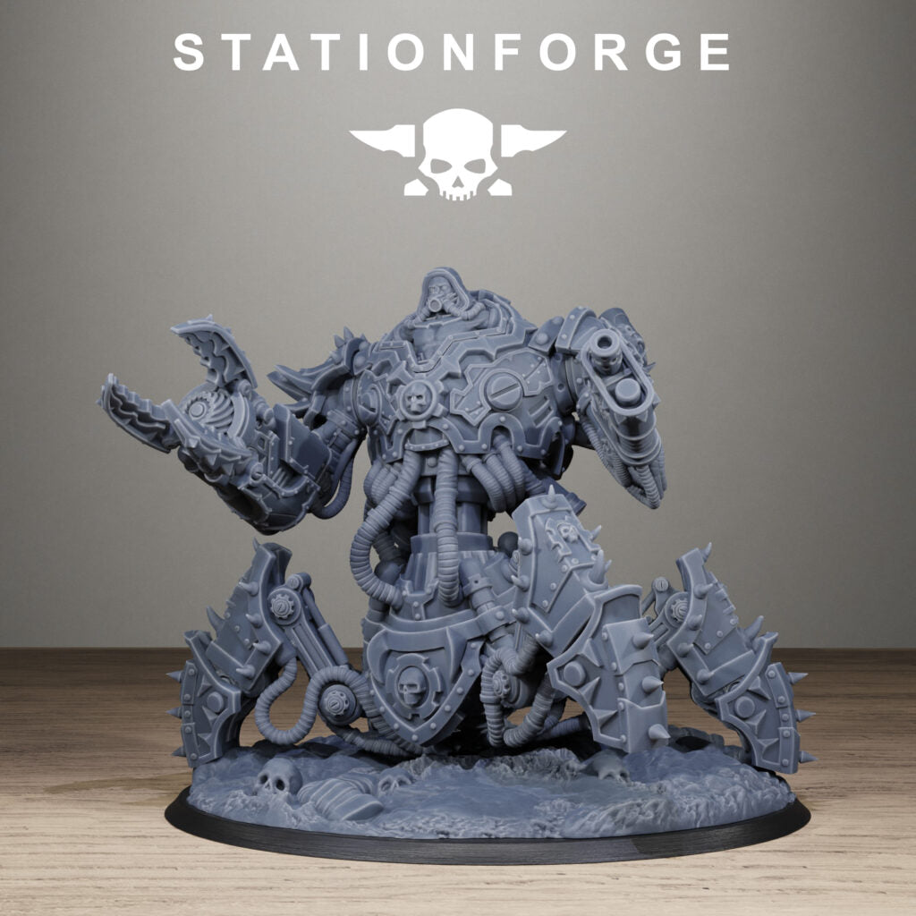 Tech Priests Scavenger Profaner, proxy miniature, 28mm heroic scale unpainted resin, view 2