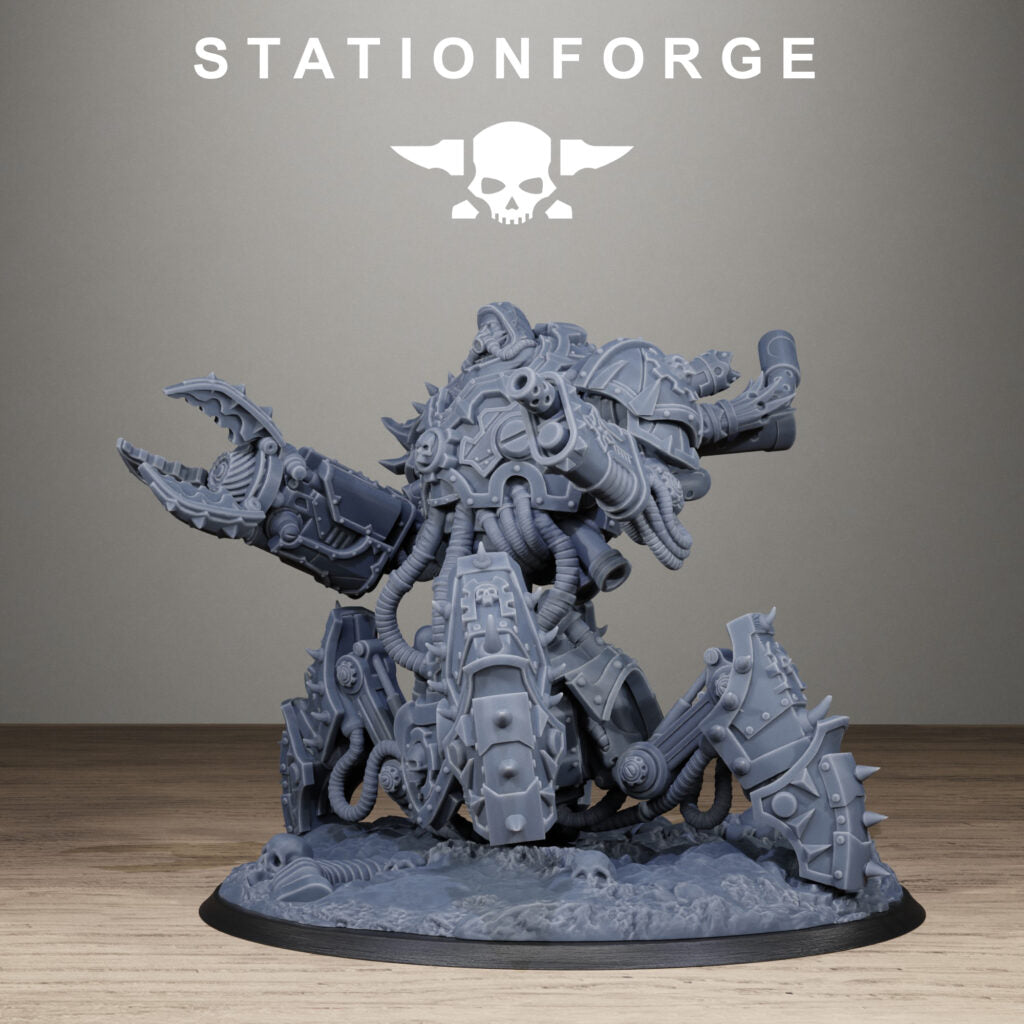 Tech Priests Scavenger Profaner, proxy miniature, 28mm heroic scale unpainted resin, view 4