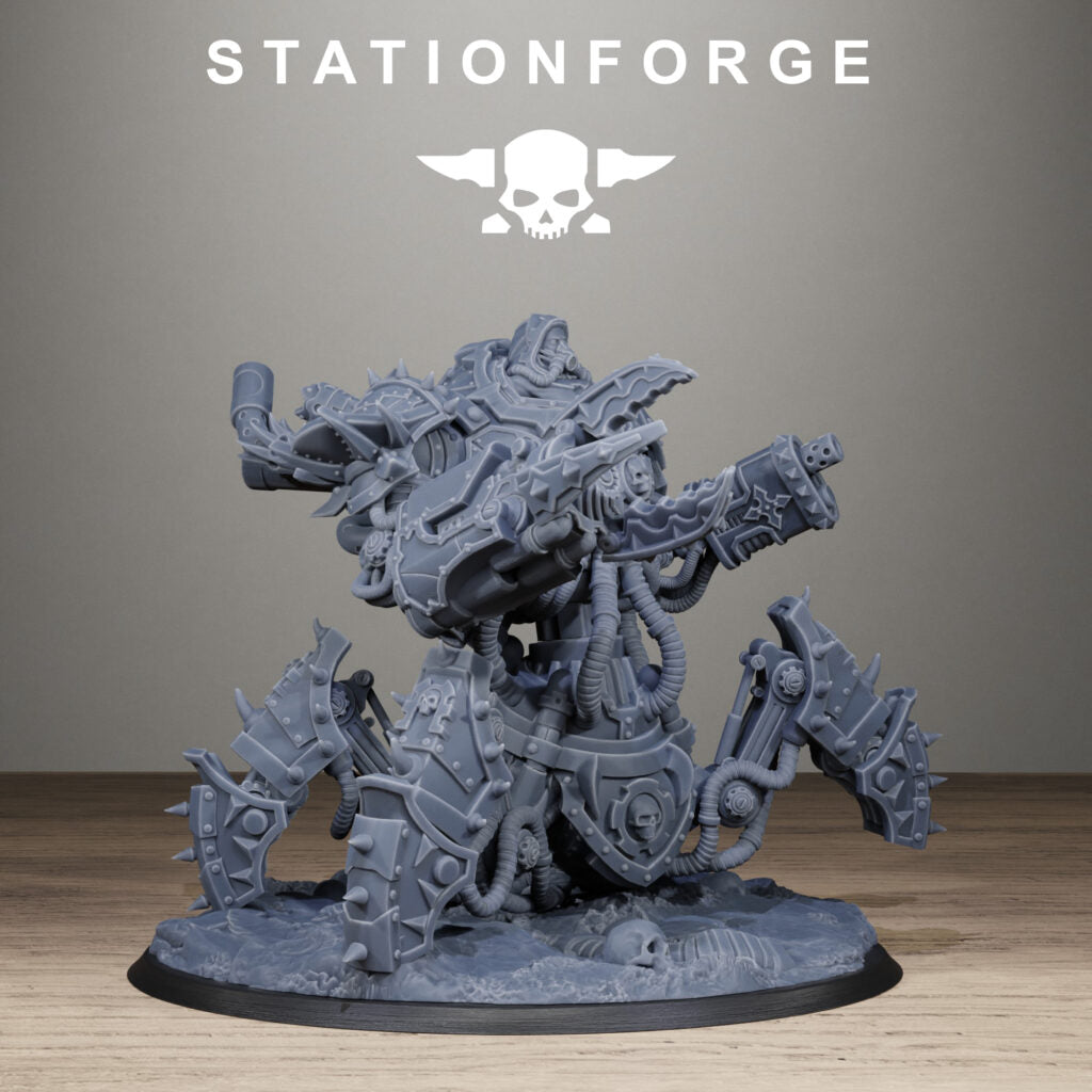Tech Priests Scavenger Profaner, proxy miniature, 28mm heroic scale unpainted resin, view 7