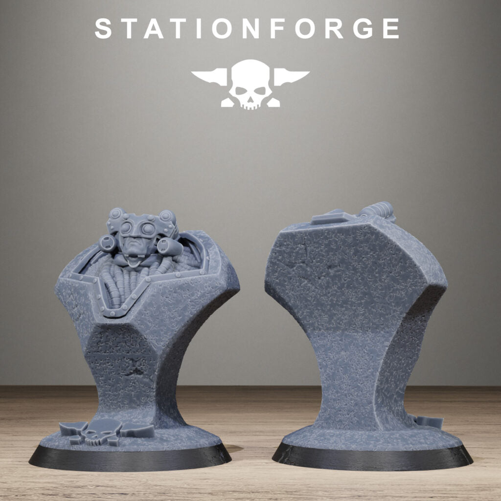 Tech Priests Scavenger Profaner, proxy miniature, 28mm heroic scale unpainted resin, view 8