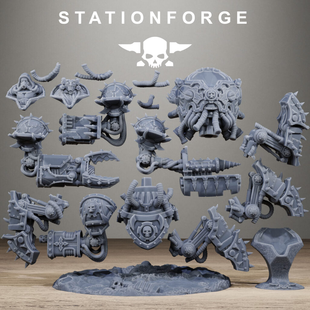Tech Priests Scavenger Profaner, proxy miniature, 28mm heroic scale unpainted resin, view 9