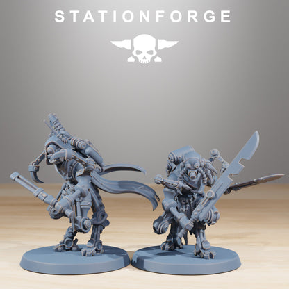 Tech Priests Scavenger Runners (10 Units), proxy miniature, squad, 28mm heroic scale unpainted resin, view 3