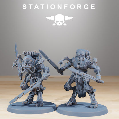 Tech Priests Scavenger Runners (10 Units), proxy miniature, squad, 28mm heroic scale unpainted resin, view 4