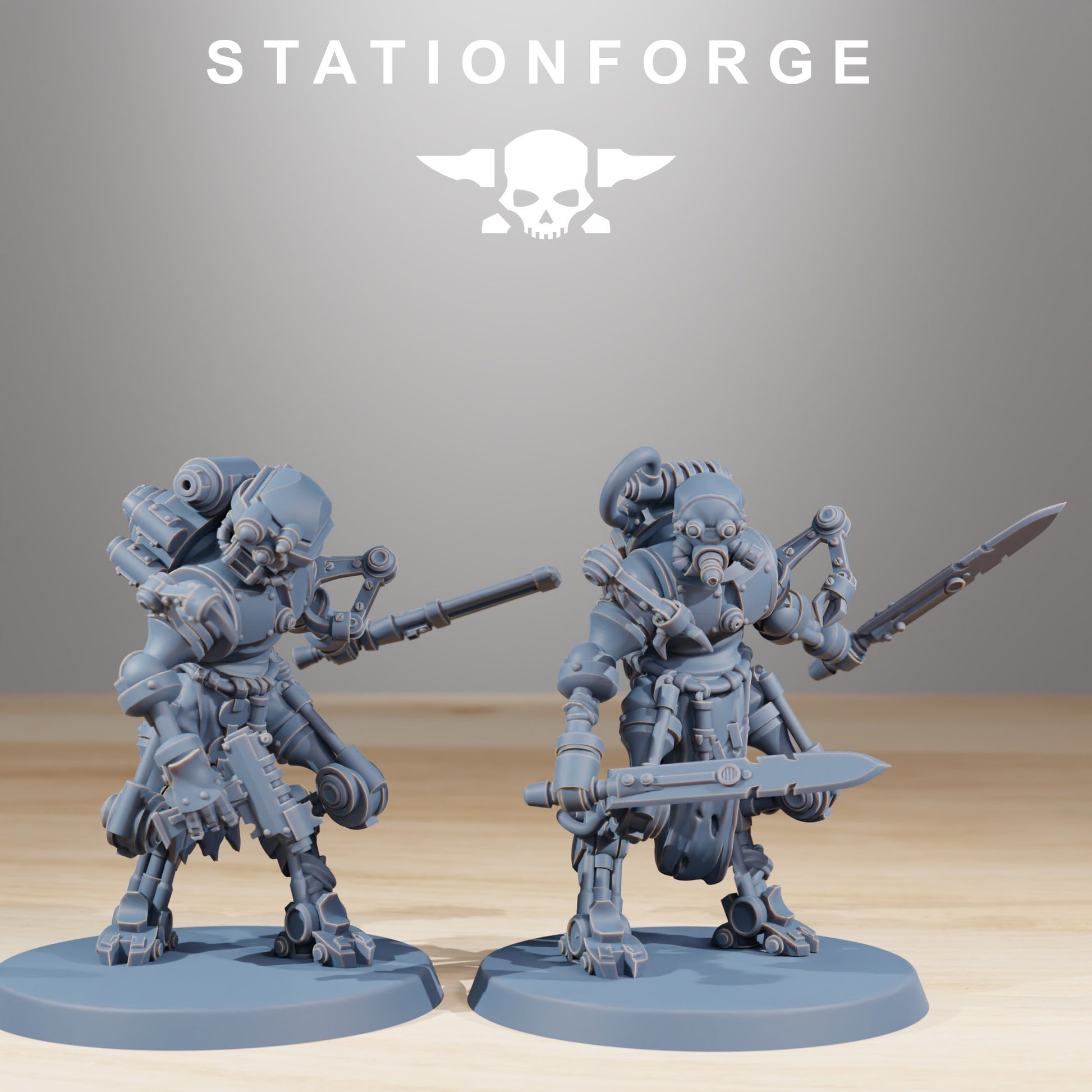 Tech Priests Scavenger Runners (10 Units), proxy miniature, squad, 28mm heroic scale unpainted resin, view 6