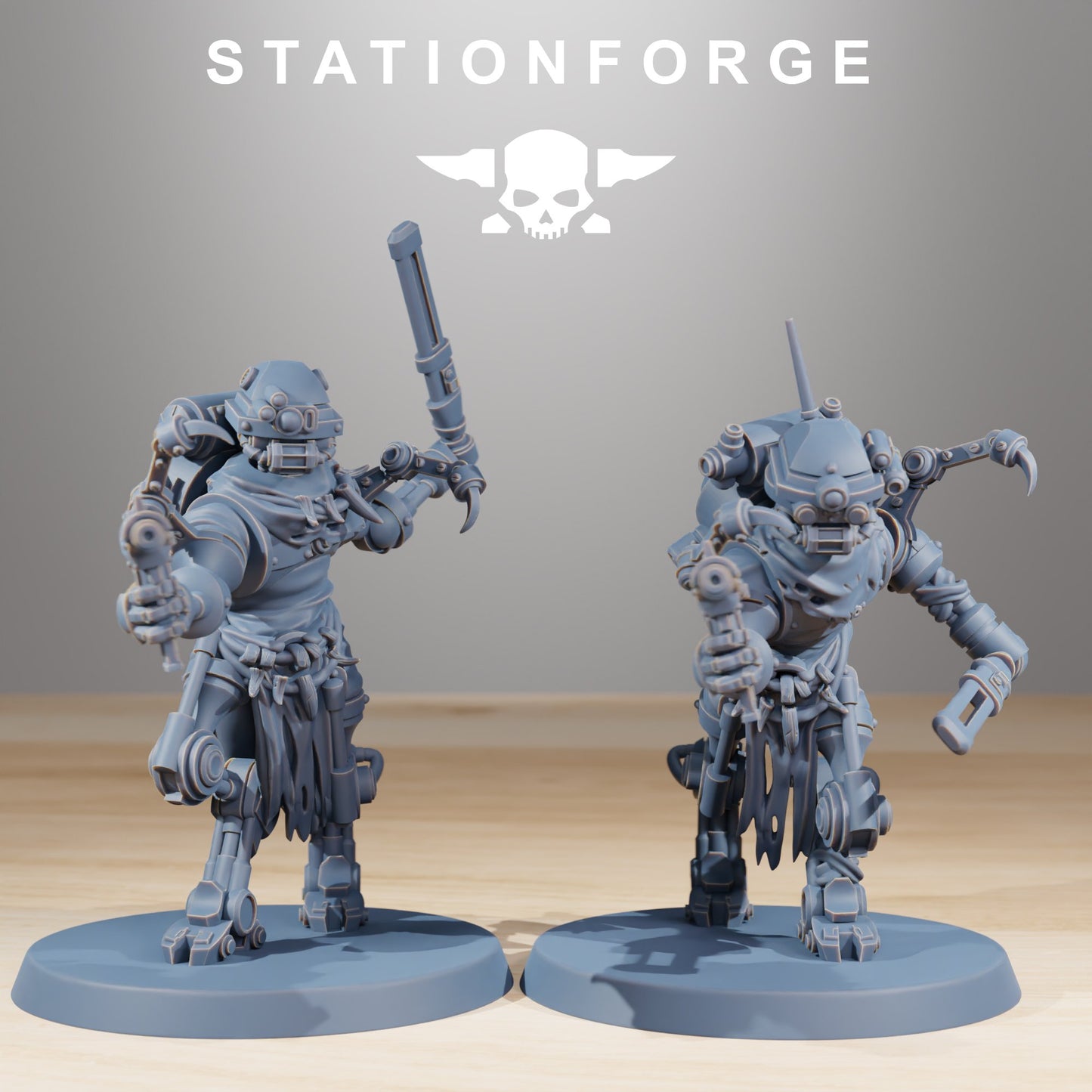 Tech Priests Scavenger Runners (10 Units), proxy miniature, squad, 28mm heroic scale unpainted resin, view 7