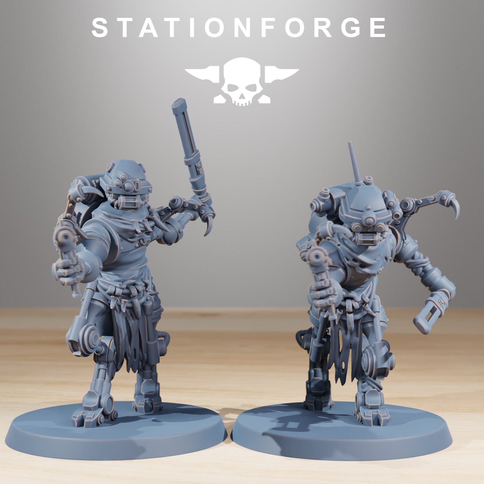 Tech Priests Scavenger Runners (10 Units), proxy miniature, squad, 28mm heroic scale unpainted resin, view 7