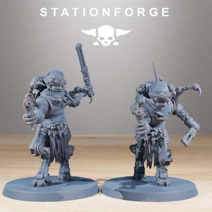 Tech Priests Scavenger Runners (10 Units), proxy miniature, squad, 28mm heroic scale unpainted resin, view 7