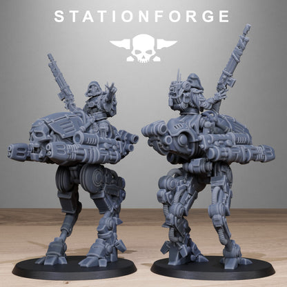 Tech Priests Scavenger Shadow Walkers, proxy miniature, 28mm heroic scale unpainted resin, view 3