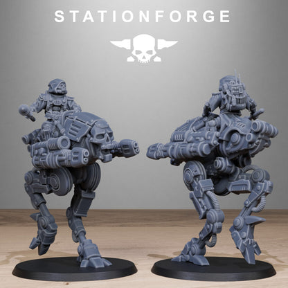 Tech Priests Scavenger Shadow Walkers, proxy miniature, 28mm heroic scale unpainted resin, view 4