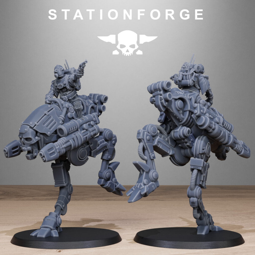 Tech Priests Scavenger Shadow Walkers, proxy miniature, 28mm heroic scale unpainted resin, view 6