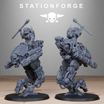 Tech Priests Scavenger Shadow Walkers, proxy miniature, 28mm heroic scale unpainted resin, view 10