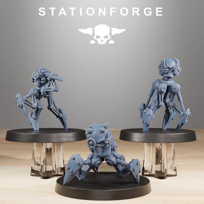 Tech Priests Servo Bots Remake (15 Units), proxy miniature, squad, 28mm heroic scale unpainted resin, view 4