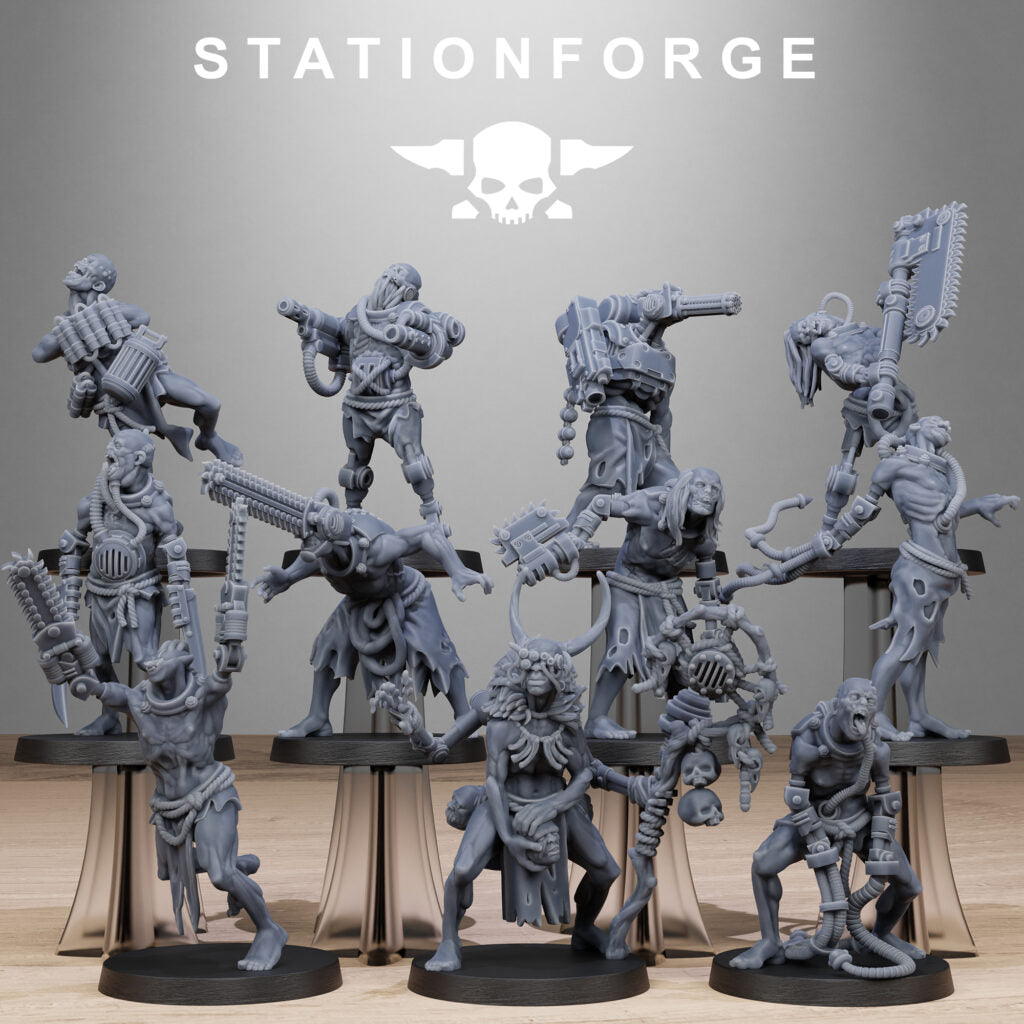 Tech Priests Necromants, proxy miniature, 28mm heroic scale unpainted resin