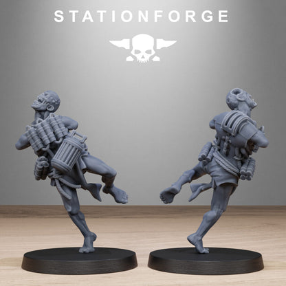 Tech Priests Necromants, proxy miniature, 28mm heroic scale unpainted resin, view 3