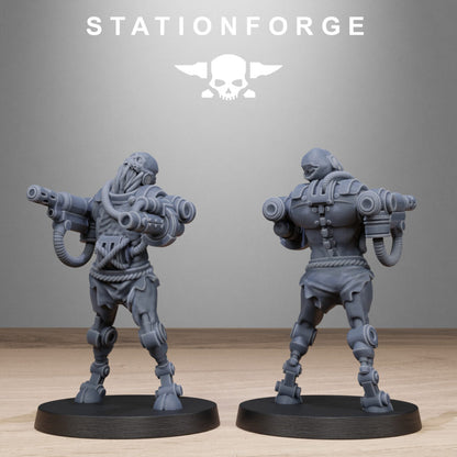 Tech Priests Necromants, proxy miniature, 28mm heroic scale unpainted resin, view 4