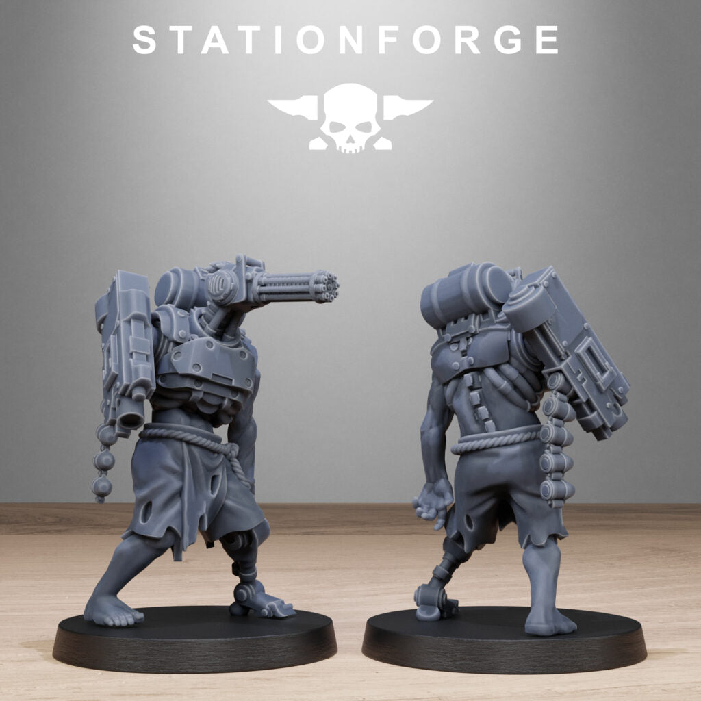 Tech Priests Necromants, proxy miniature, 28mm heroic scale unpainted resin, view 5